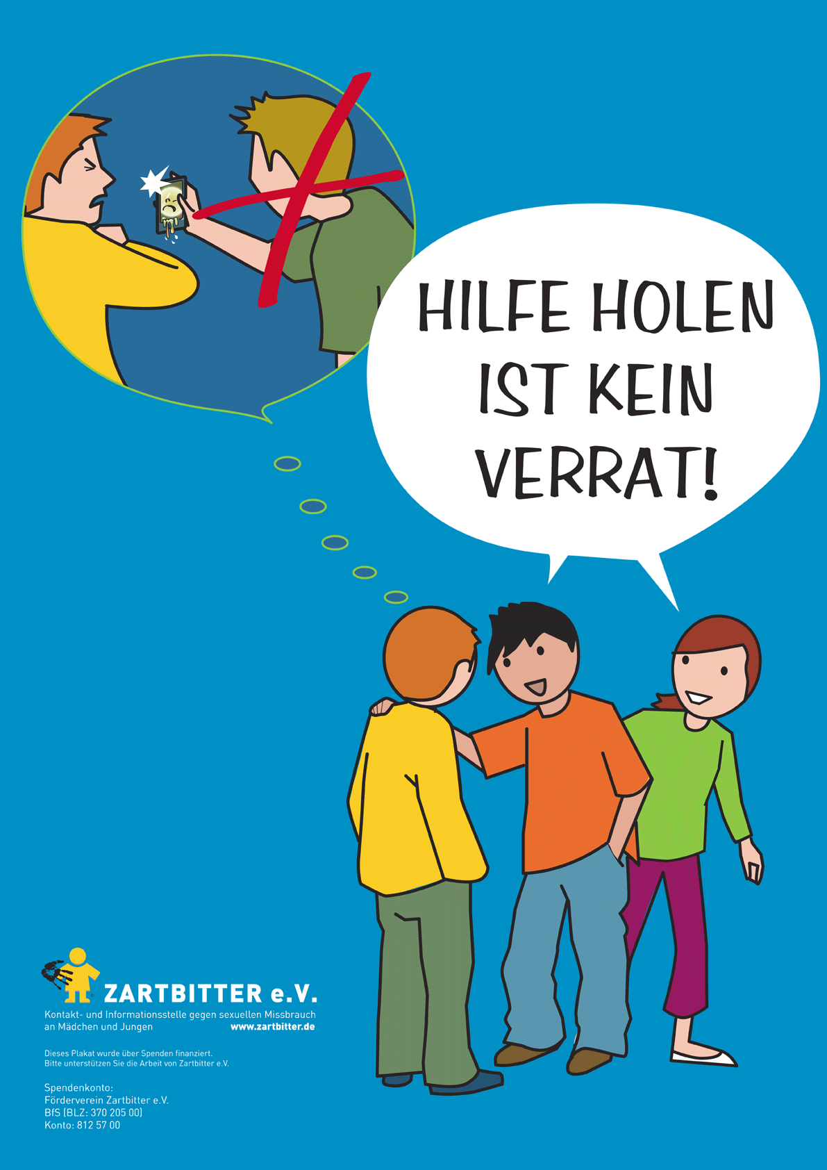 Hilfe holen ist kein Verrat! Poster gegen Cybermobbing